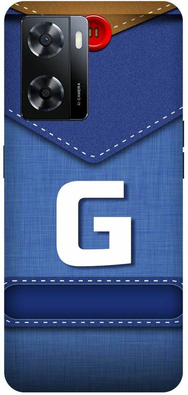 Dimora Back Cover for OPPO A57, G NAME WITH LETTER ALPHABET  (Blue, Hard Case, Pack of: 1)