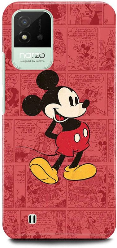 FUGGA Back Cover for realme Narzo 50i, MICKEY, MOUSE, ART, CARTOON, TEDDY, DOLL  (Red, Hard Case)