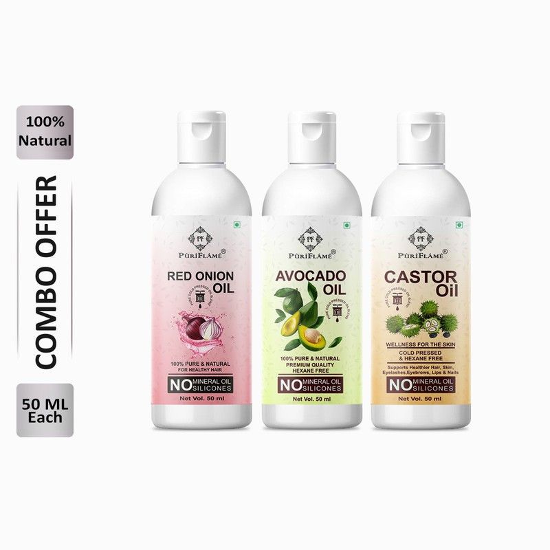 PuriFlame 100% Pure Rosehip Oil 50ML & Sesame Oil 50ML & Jasmine Oil 50ML Hair Oil  (150 ml)