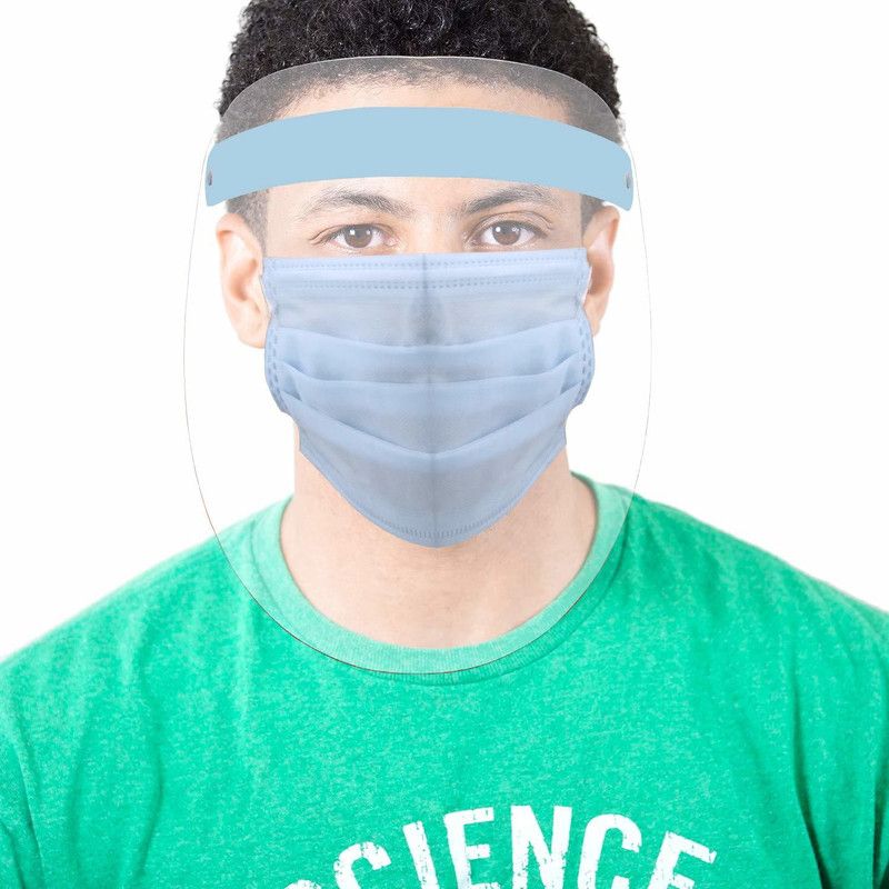 Ladista LD5173-10 550 Micron Face Shield with Adjustable Elastic Strap Anti-Splash Protective Facial Cover Transparent Full Face Visor with Eye & Head Protection for Women Men Safety Visor  (Size - 23 x 30)