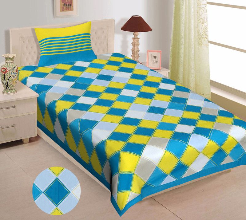 Cotton Single Bed Cover  (Blue)