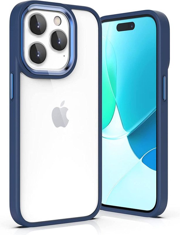 Vshop Back Cover for iPhone 14 Pro Soft Anti-Scratch Microfiber Lining Full-Body Protection Case Cover  (Blue, Camera Bump Protector, Pack of: 1)