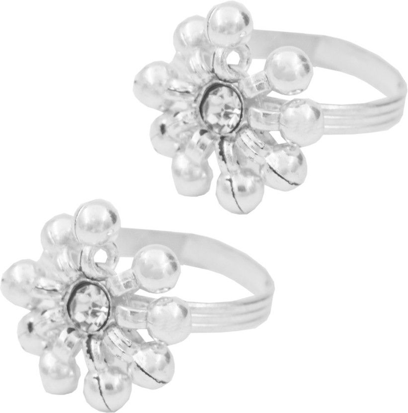 Trending Toe Rings for women for all occasion Silver Quartz 999 Silver Plated Toe Ring Alloy Silver Plated Toe Ring