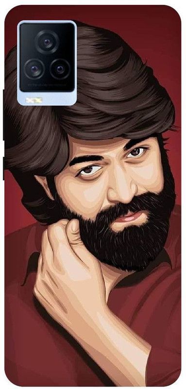 THE NARAYANA COLLECTIONS Back Cover for IQOO 7- V2049A-YASH,KGF,ROCKY,BEARD,SOUTH,HERO  (Multicolor, Hard Case, Pack of: 1)