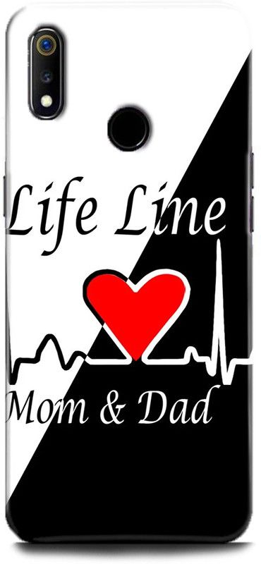 WallCraft Back Cover for Realme 3 Pro, RMX1851 MOM, DAD, MOTHER, MAA, FATHER, LIFE LINE MOM DAD, LOVE, QUOTES  (Multicolor, Dual Protection, Pack of: 1)