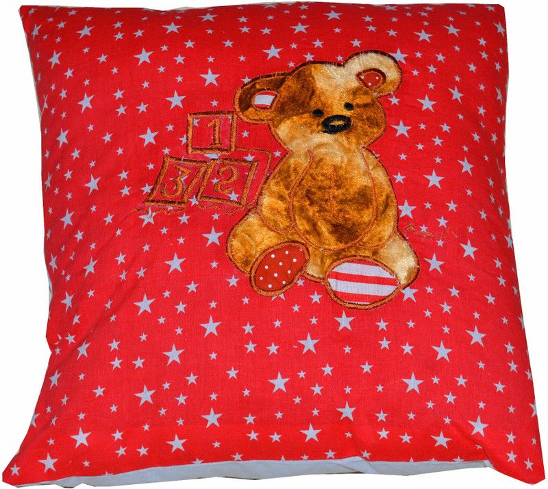 Creative Textiles Polyester Fibre Stars Back Cushion Pack of 1  (Red)