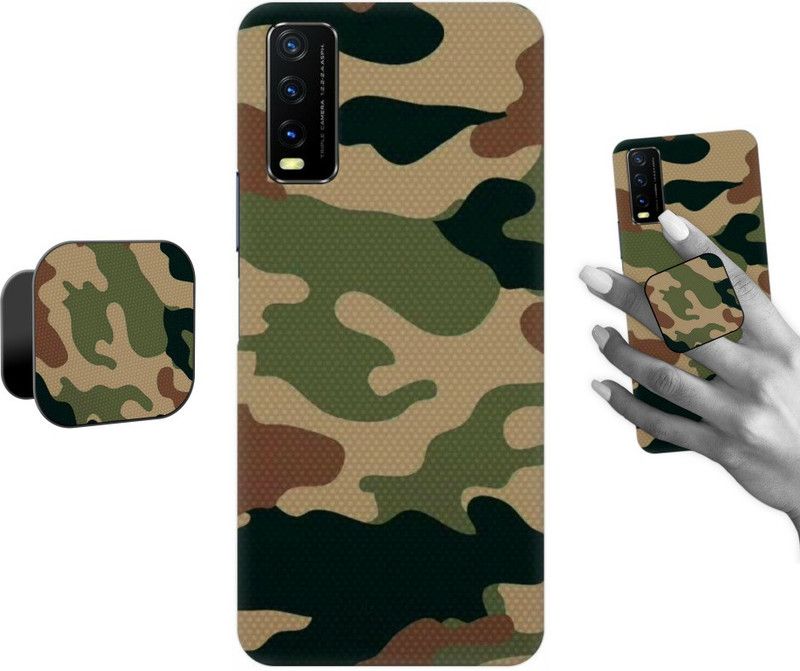 COBIERTAS Back Cover for Vivo Y20G 2021  (Multicolor, Cases with Holder, Pack of: 1)