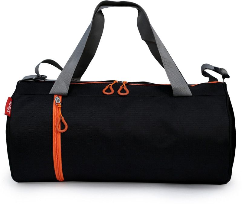 Sfane Men & Women Black Trendy Sports Duffel  (Black, Kit Bag)