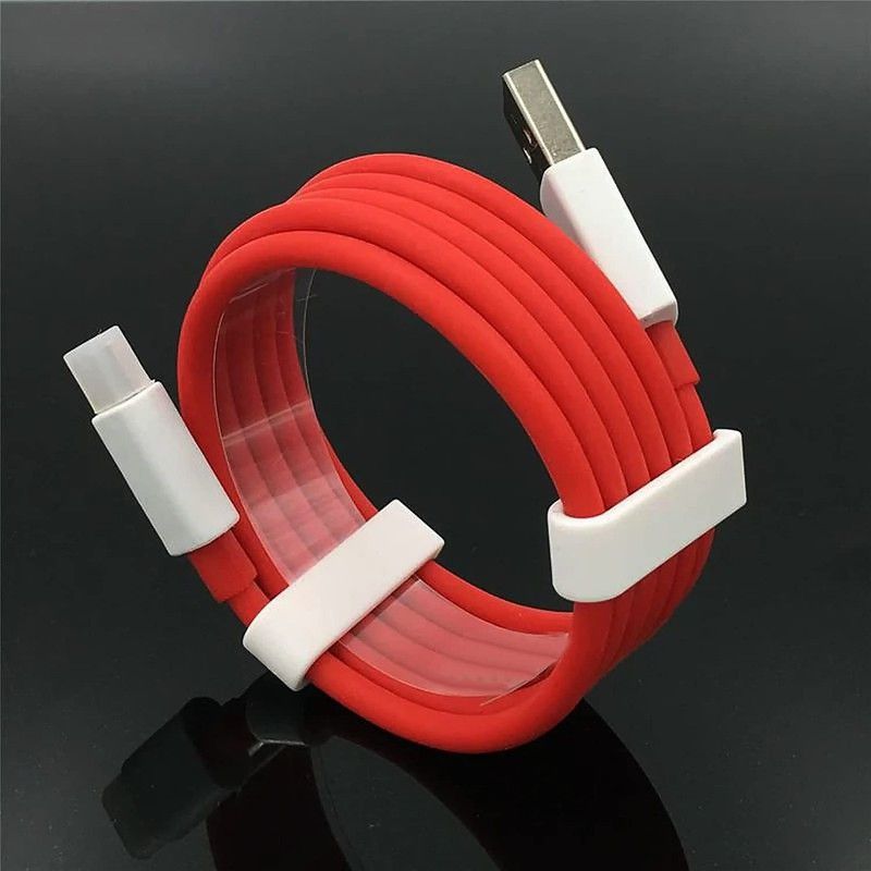 AKS USB Type C Cable 6.5 A 1.00462999999996 m Copper Braiding oneplus charger cable charging type c  (Compatible with Compatible With OnePlus 6T | Oneplus 7 | Oneplus 7T | Oneplus 7T Pro | Oneplus 6, Red, One Cable)