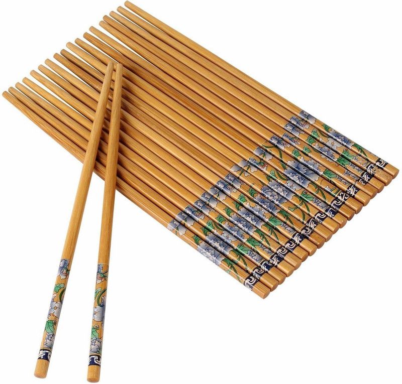 RedHooS Eating, Cooking, Decorative Bamboo Japanese, Korean Chopstick  (Brown Pack of 20)