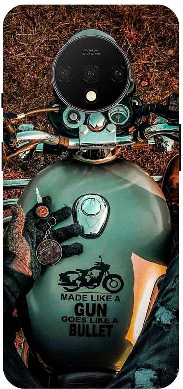 FRONK Back Cover for OnePlus 7T, HD1901, ROYAL, ENFIELD, BIKE, CLASSIC, BULLET  (Grey, Hard Case, Pack of: 1)