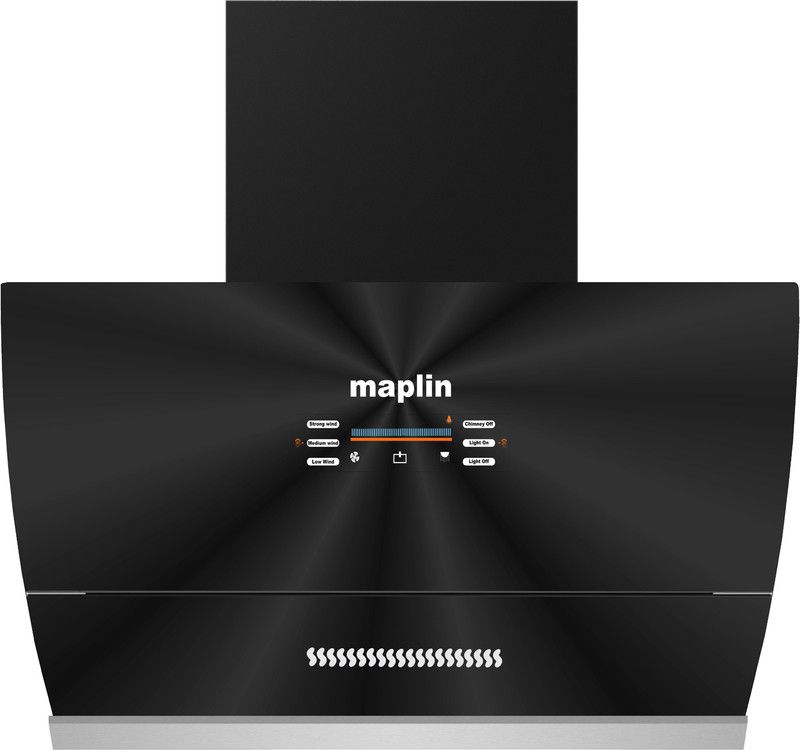 Maplin Voice 90 Matte Auto Clean Wall Mounted Chimney  (Black 1400 CMH)