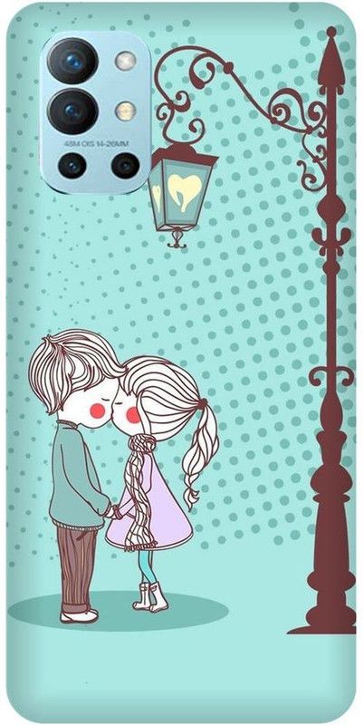 FRONK Back Cover for OnePlus 9R 5G, LE2101, CUTE, COUPLE, LOVELY, COUPLE, GIRL, BOY, LOVE  (Blue, Hard Case, Pack of: 1)