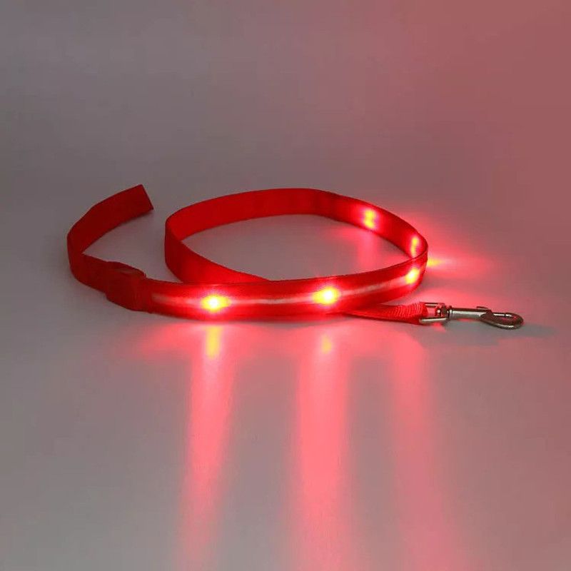 24x7eMall LED Leash Red 46 Inch With 3 Mode Flashing Light For Dogs pet leash 120 cm Dog Strap Leash  (Red)