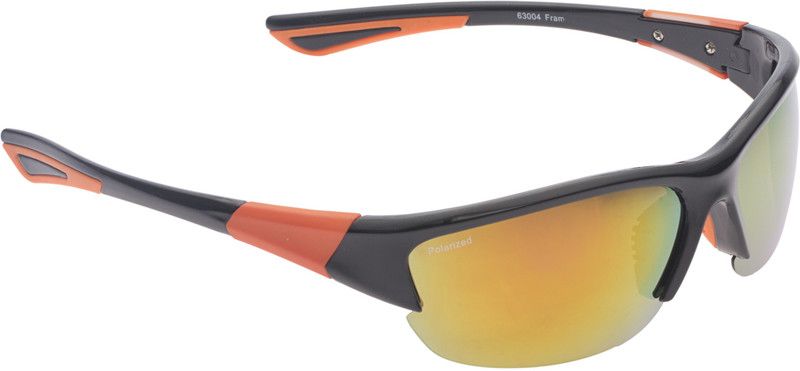 Mirrored, Polarized, Gradient Round Sunglasses (56)  (For Men & Women, Golden)