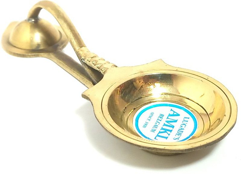 AMKL Brass Dhupdani also known as Dhuparat also known as Camphor Holder also known as Brass Table Diya  (Height: 0.5 inch)