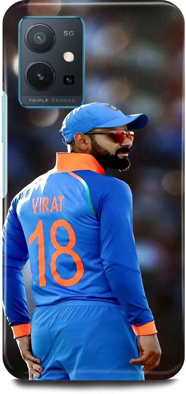 play fast Back Cover for Vivo y75 5G, V2142 VIRAT, KOHLI, INDIAN, PLAYER, CRICKETER, RCB  (Blue, Hard Case)