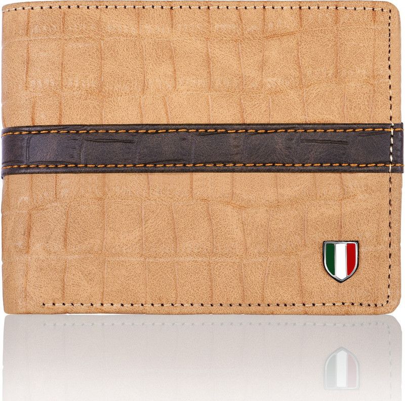 Men Tan Genuine Leather Wallet - Mini  (3 Card Slots)