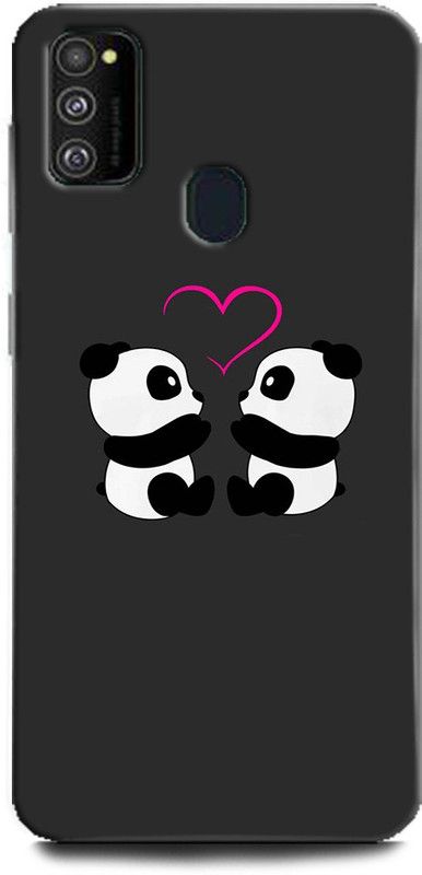 WallCraft Back Cover for Samsung Galaxy M21 PANDA, LOVE, BEAR, AMOR, ANIMATION HART  (Multicolor, Dual Protection, Pack of: 1)