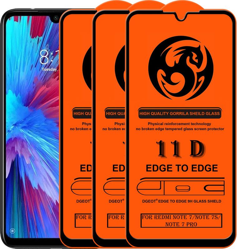 HQ Protection Edge To Edge Screen Guard for Redmi Note 7  (Pack of 3)