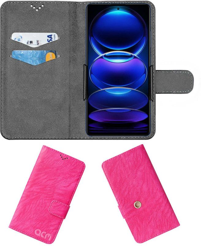 ACM Flip Cover for Xiaomi Redmi Note 12 Pro Plus  (Pink, Cases with Holder, Pack of: 1)