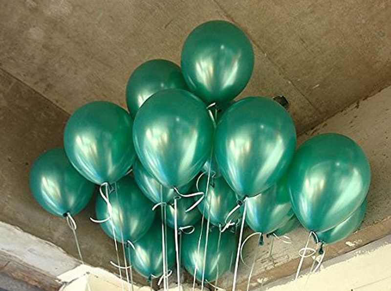 AMFIN Solid Metallic Balloons Green for Birthday Decoration Balloon  (Green, Pack of 25)