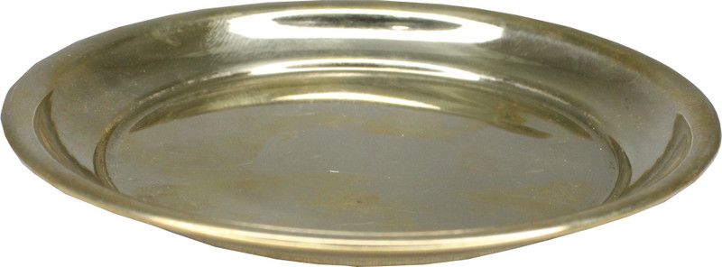 Plate For Pooja Home Temple Decorative Dish For Home Décor Pooja Thali 3.5 Inch Brass  (1 Pieces, Gold)