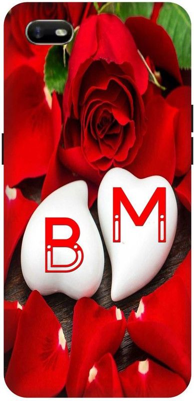 JUGGA Back Cover for realme C2, RMX1941, B LOVES M NAME,B NAME, M LETTER, ALPHABET,B LOVE M NAME  (Red, Hard Case, Pack of: 1)