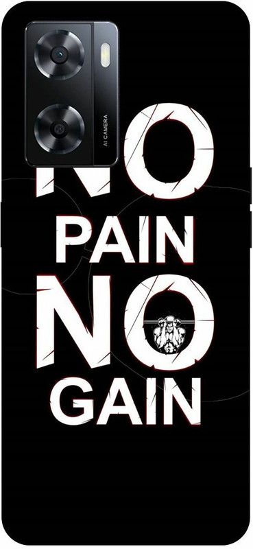 Dimora Back Cover for OPPO A57, GOLDGYM FITNESSWORKOUT GYMNOPAINNO GAINSTOP WISHINGSTARTDOING  (Black, Hard Case, Pack of: 1)