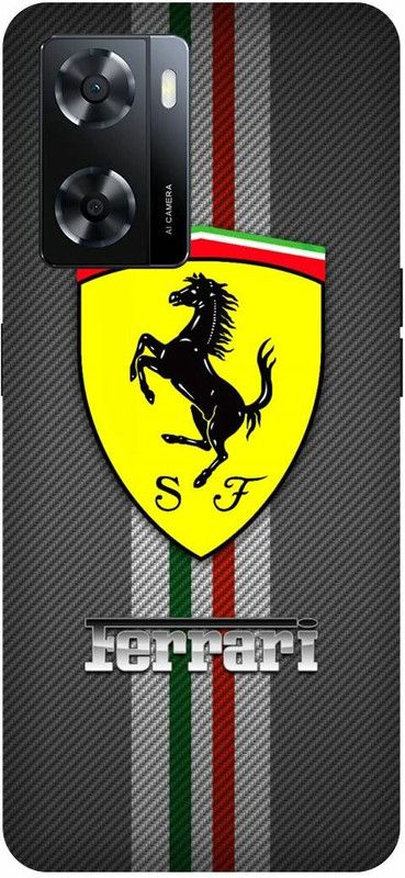 Dimora Back Cover for OPPO A57, FERRARILOGO CAR SIGN SPORTS EMBLEM  (Grey, Hard Case, Pack of: 1)