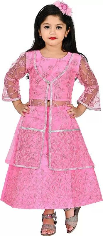 SUNCITY FASHION MART Girls Party(Festive) Dress Dress  (Pink)
