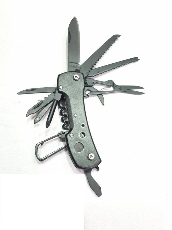 Ganapati Swiss Style Army Pocket Knife for Every Day use Including Outdoor 14 Function Multi Utility Swiss Knife  (Black)