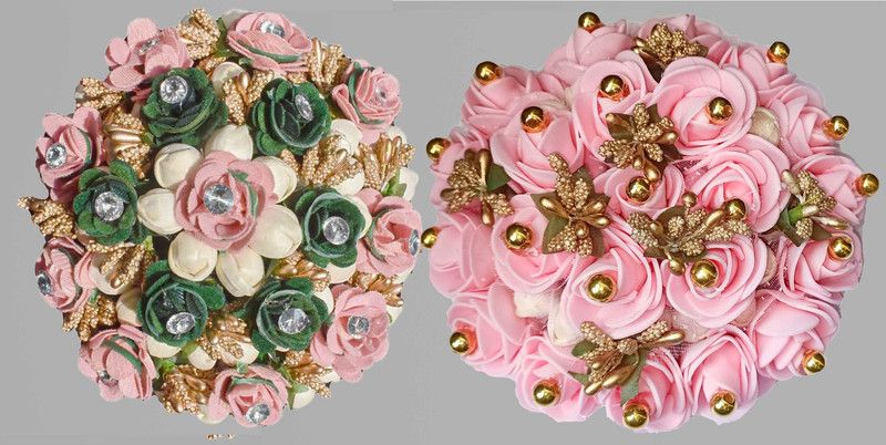 Arosha Stone & Beads Wor Decoration For Women Multicolor Hair Accessory (Set Pack Of 2) Bun  (Multicolor)