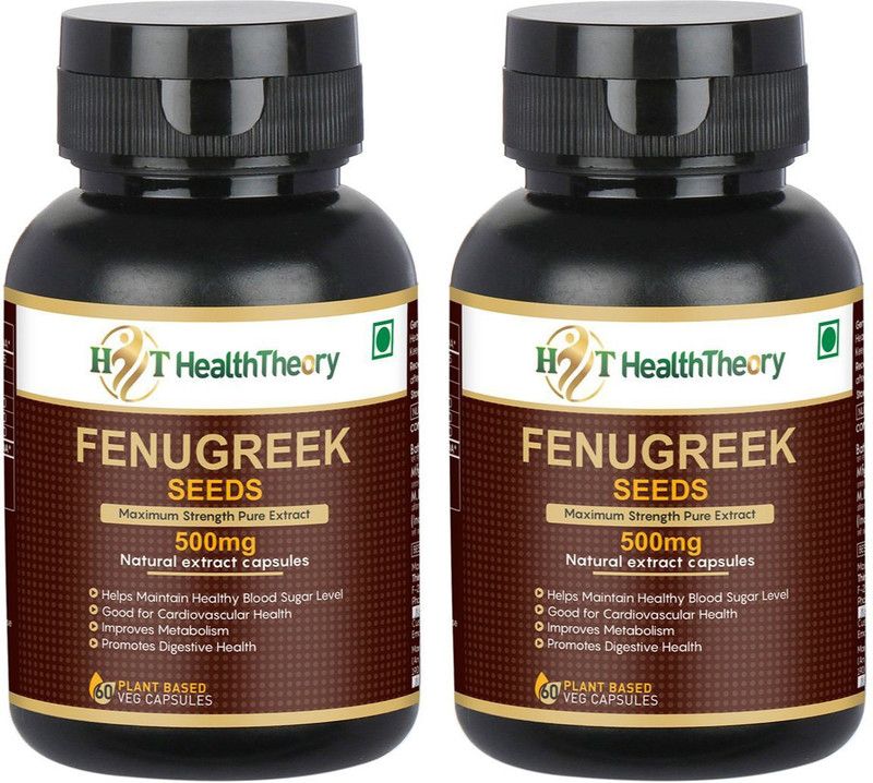 Health Theory Pack of 2 Fenugreek Pure Extract Capsules (500 mg) Plant Based capsules  (2 x 60 Capsules)