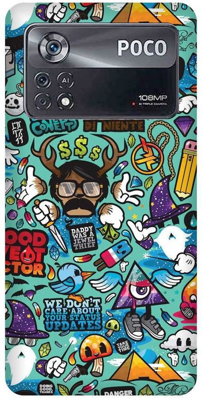 FRONK Back Cover for POCO X4 Pro 5G, CARY, LOGOS, DESIGN, ART, ABSTRACT, ART  (Multicolor, Hard Case, Pack of: 1)