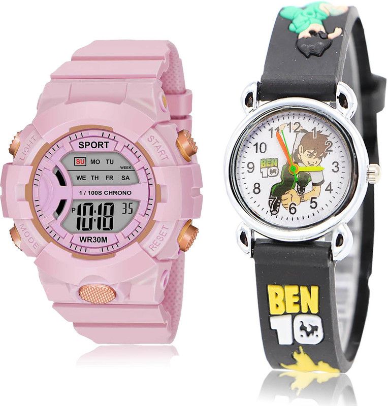 Analog-Digital Watch - For Girls New High Quality 2 Watch Combo For Women And Girls - DG36-GC83