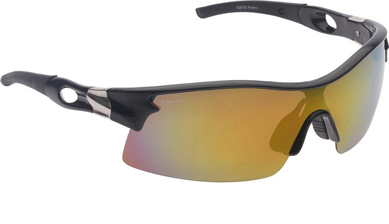 Mirrored, Polarized, Gradient Round Sunglasses (56)  (For Men & Women, Orange)
