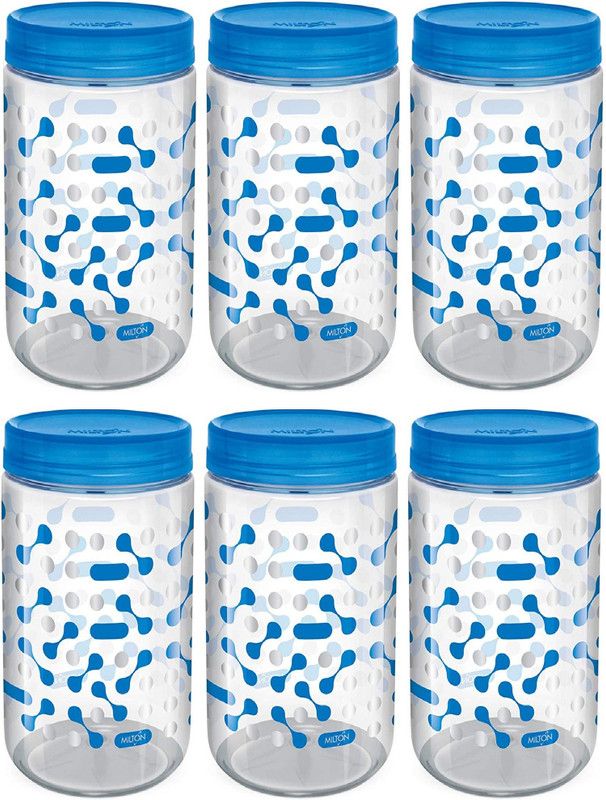MILTON - 2000 ml, 2000 ml, 2000 ml, 2000 ml, 2000 ml, 2000 ml Plastic Grocery Container  (Pack of 6, Blue)