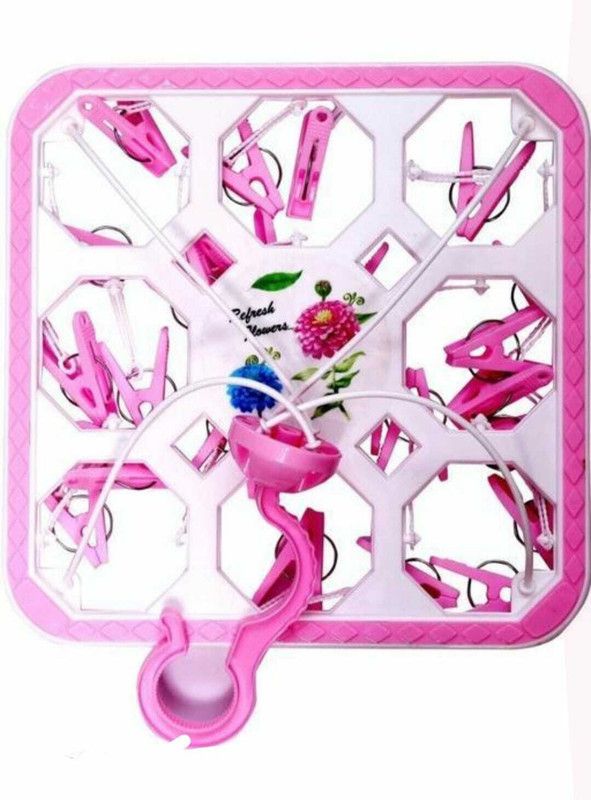SVK ENTERPRISE HANGER folding 360 degree Revolving with 24 clips(pink) Plastic Tie Hanger For Tie  (Pink)