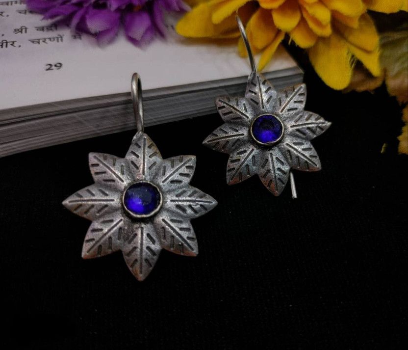 Just In Jewellery Oxidized Silver Style Statement Earring Alloy Drops & Danglers