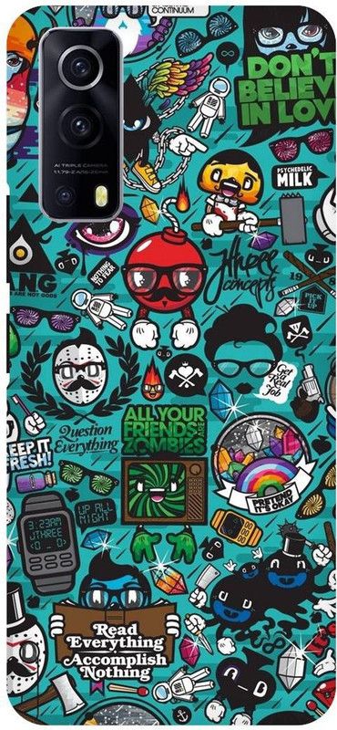 THE NARAYANA COLLECTIONS Back Cover for IQOO Z3- V2073A-CARTOON,FUNKY,PANDA,NEW,TRENDING  (Multicolor, Hard Case, Pack of: 1)