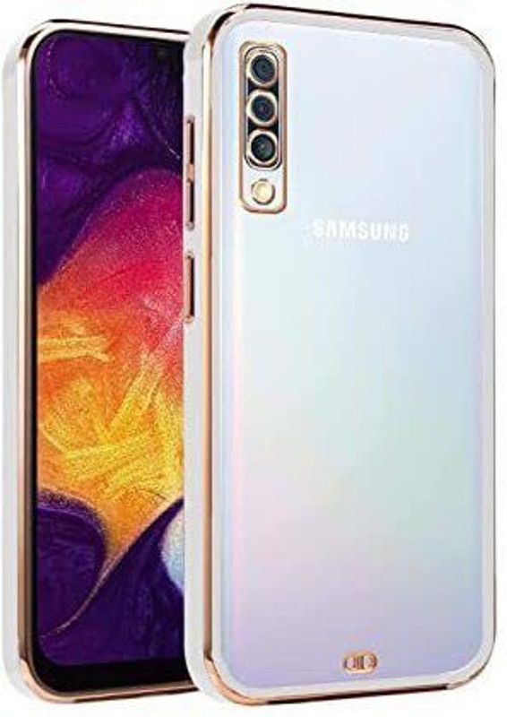 Urban Tech Back Cover for Samsung Galaxy A50 |Electroplated Silicon Golden Plating Crystal Clear Case |  (White, Grip Case, Pack of: 1)