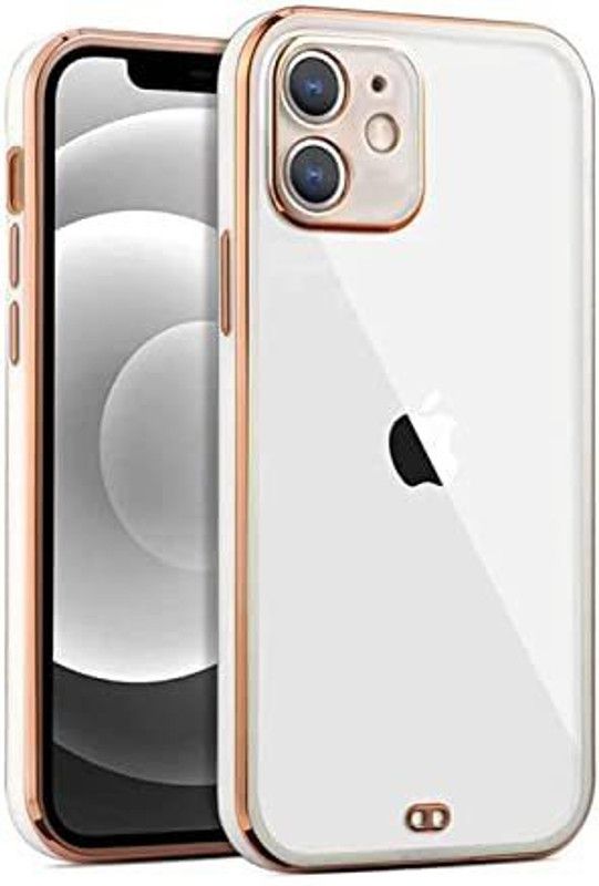 Urban Tech Back Cover for Apple Iphone 12 |Electroplated Silicon Golden Plating Crystal Clear Case |  (White, Grip Case, Pack of: 1)