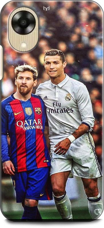 WallCraft Back Cover for OPPO A17K, CPH2471 LIONE MESSI, CRISTIANO RONALDO, FOOTBALL, SPORTS  (Multicolor, Dual Protection, Pack of: 1)