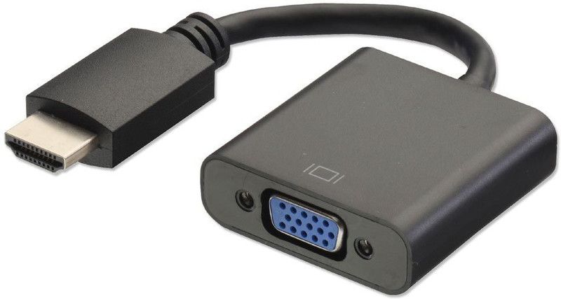 Rebhim HDMI Adapter 0.2 m Hdmi To Vga Converter Adapter Cable  (Compatible with TV, Monitor, Computer, Projector, Black)