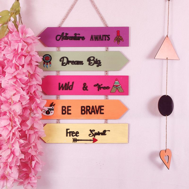shellkrafts Handmade Motivational board wall hanging 13x22inch  (Multicolor)