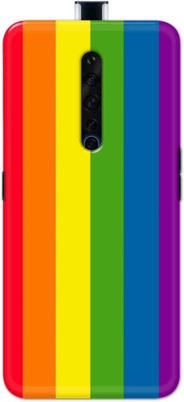 NDCOM Back Cover for OPPO Reno2 z Stripes Rainbow Colors Printed  (Multicolor, Hard Case, Pack of: 1)