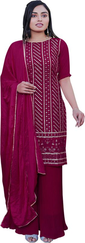 Women Georgette Sharara and Palazzo Set