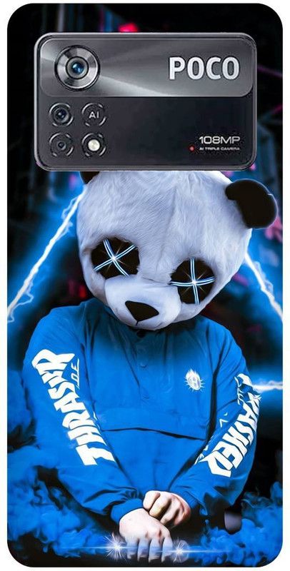 FRONK Back Cover for POCO X4 Pro 5G, PANDA, NEON, TRAP, BOY, TEDDY  (Blue, Hard Case, Pack of: 1)