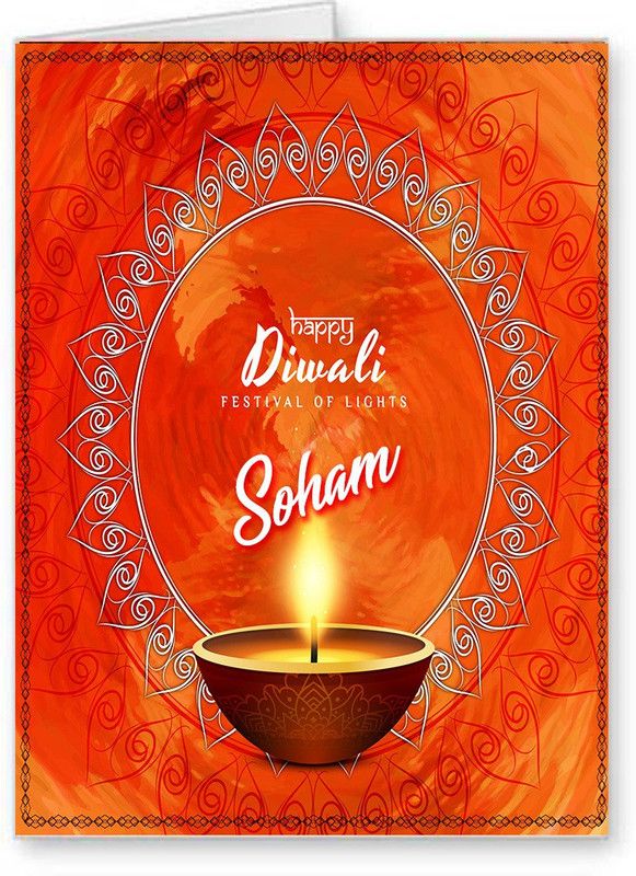 Midas Craft Happy Diwali Soham Greeting Card  (Multicolor, Pack of 1)